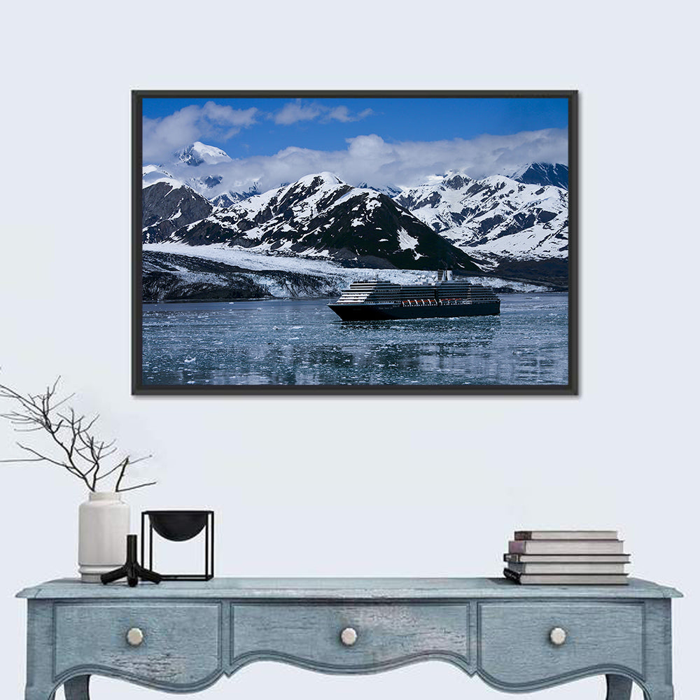 Cruise Ship in Yakutat Bay Wall Art in a room, landscape