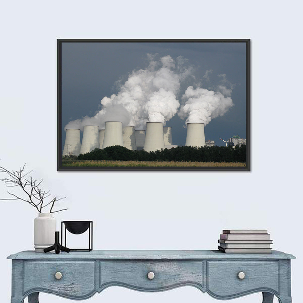 Cooling Towers at Coal Power Plant Wall Art in a room, landscape