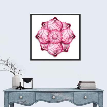 Red Onion Mandala Floral Pattern Wall Art