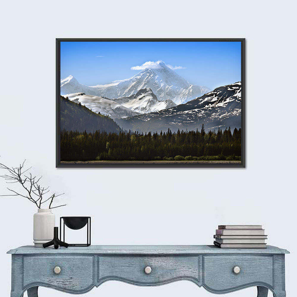 Glacier Bay Snow-capped Peak Wall Art in a room, landscape