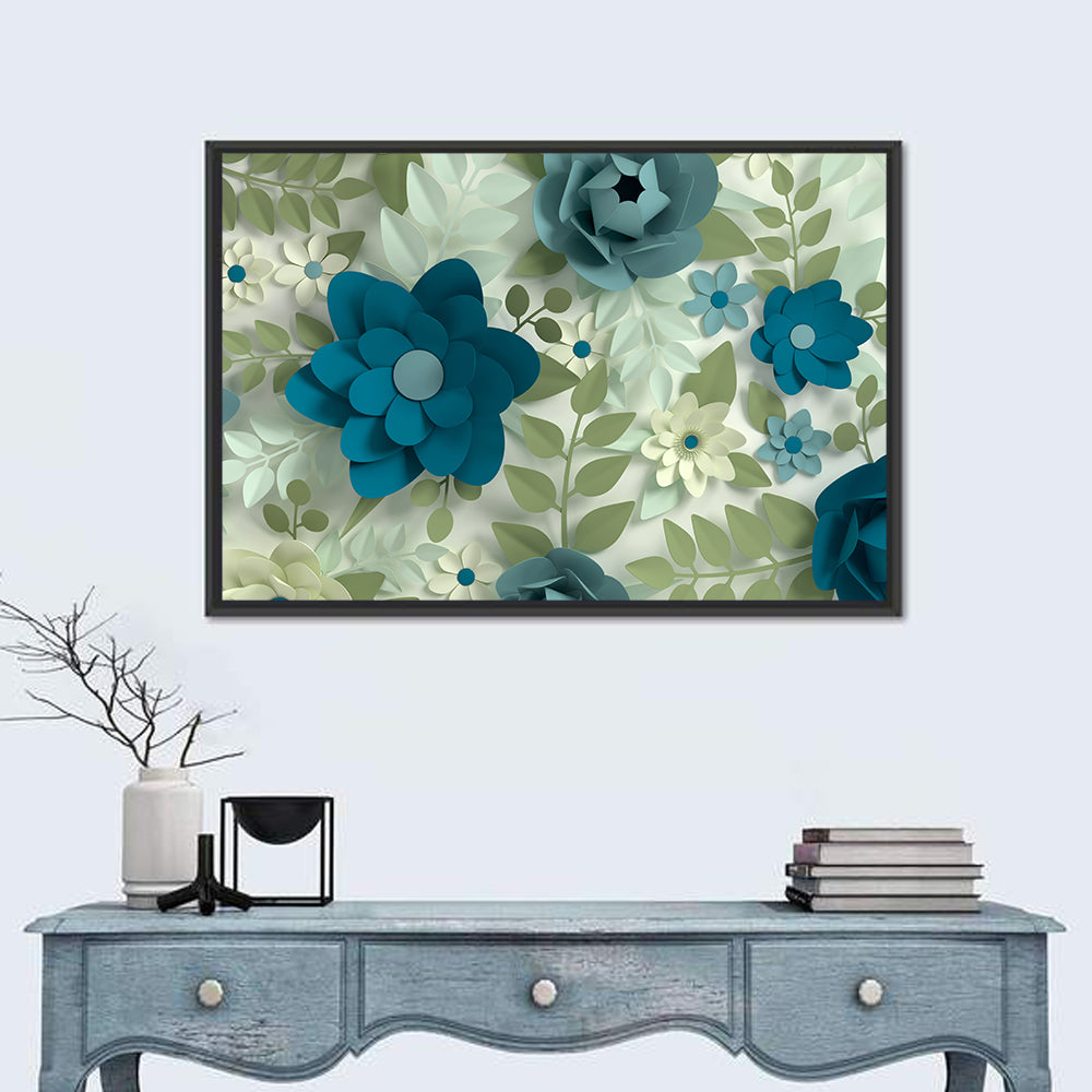 Layered Pastel Paper Flowers Wall Art