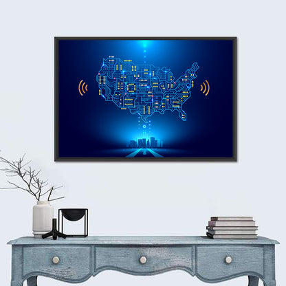 USA Circuit Map Wall Art