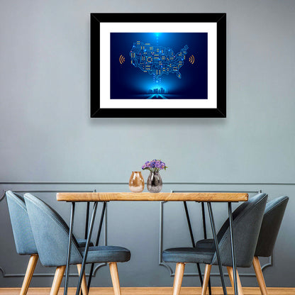 USA Circuit Map Wall Art