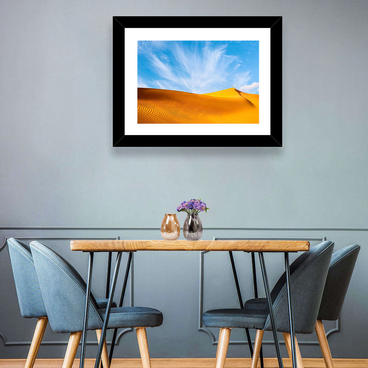 Rippled Sahara Dunes Wall Art in a room, landscape