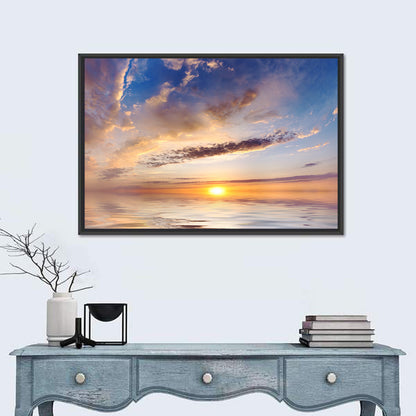 Sunlit Clouds Over Calm Sea Wall Art
