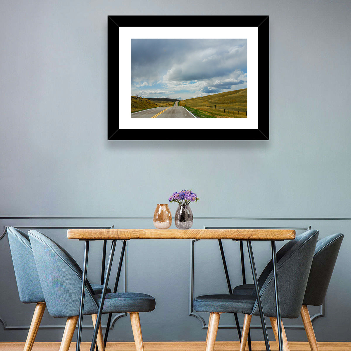 Montana Road Through Golden Hills Wall Art
