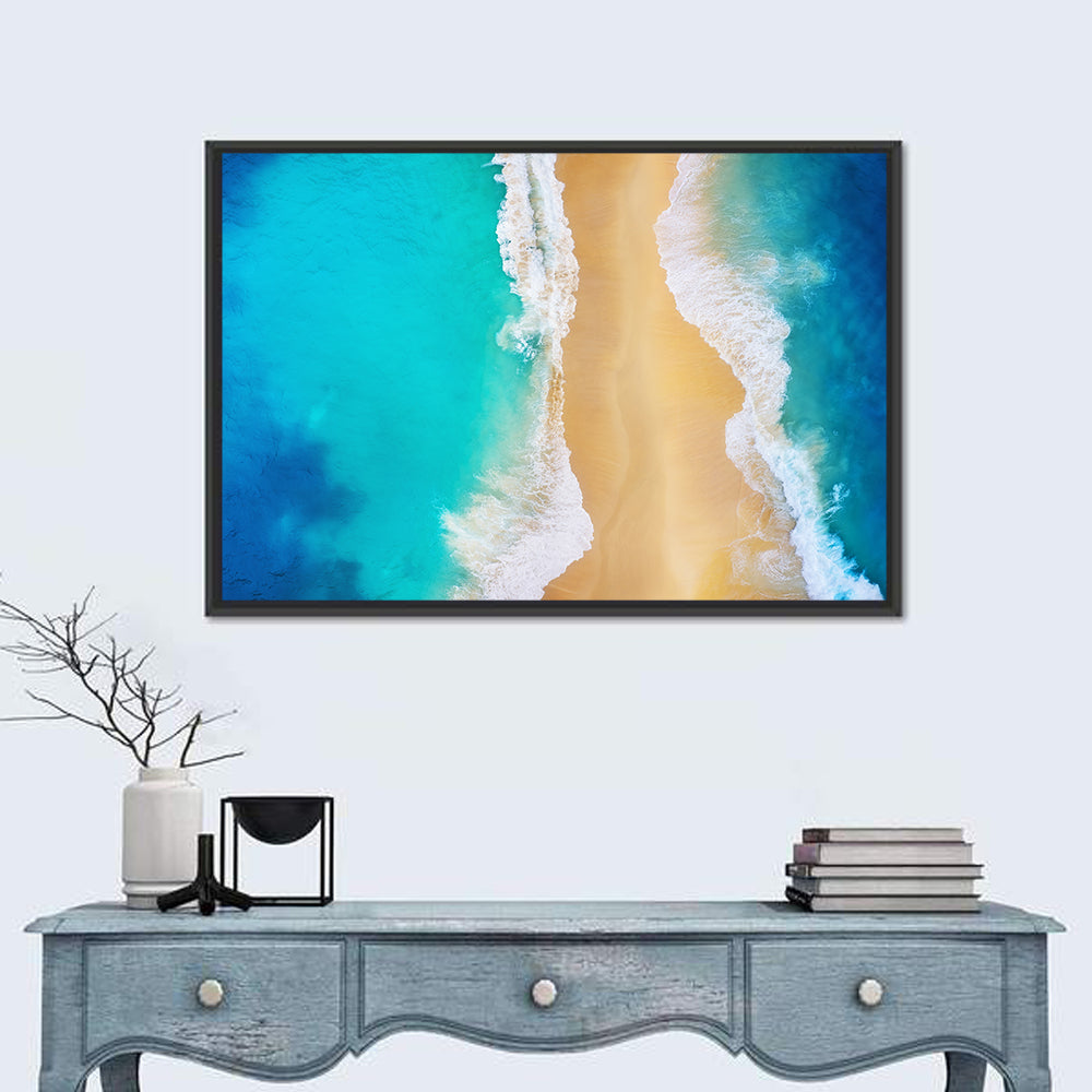 Nusa Penida Turquoise Beach Wall Art in a room, landscape