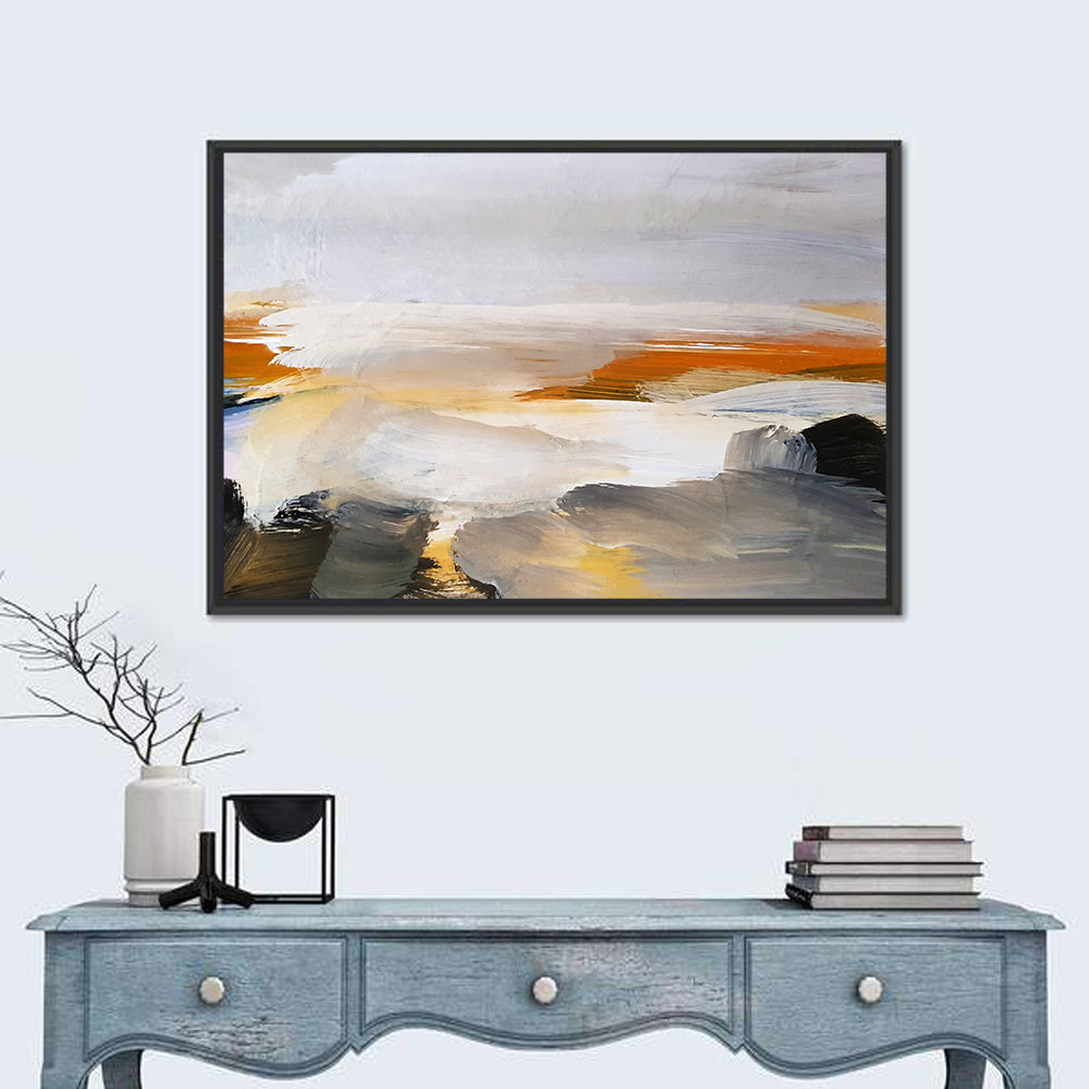 Misty Coastal Horizon Wall Art