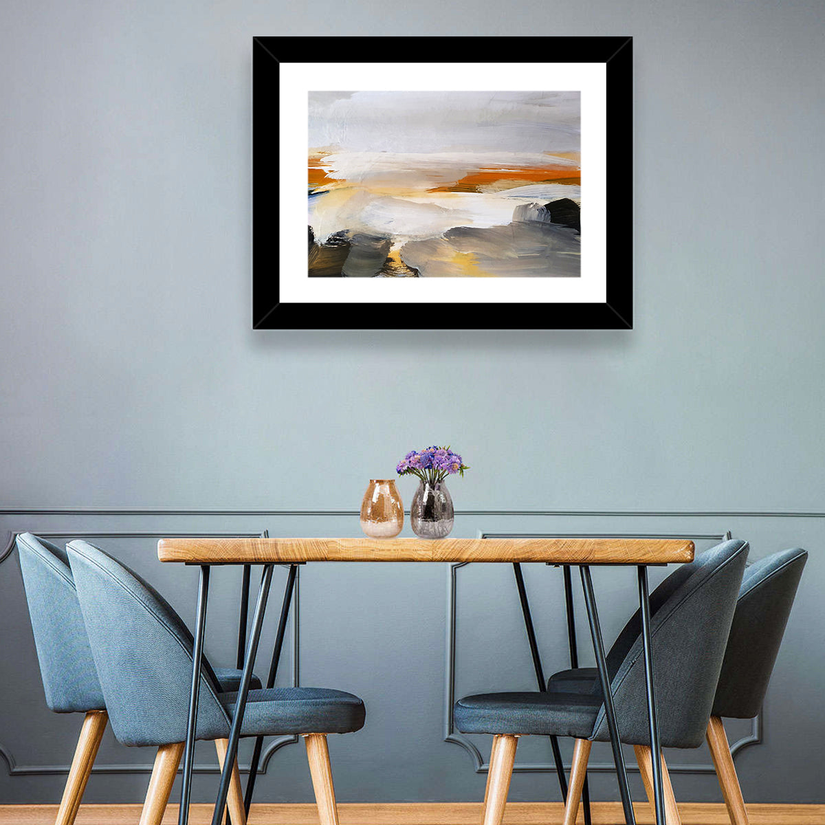 Misty Coastal Horizon Wall Art