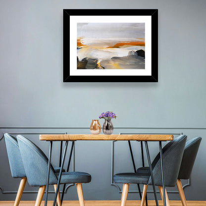 Misty Coastal Horizon Wall Art