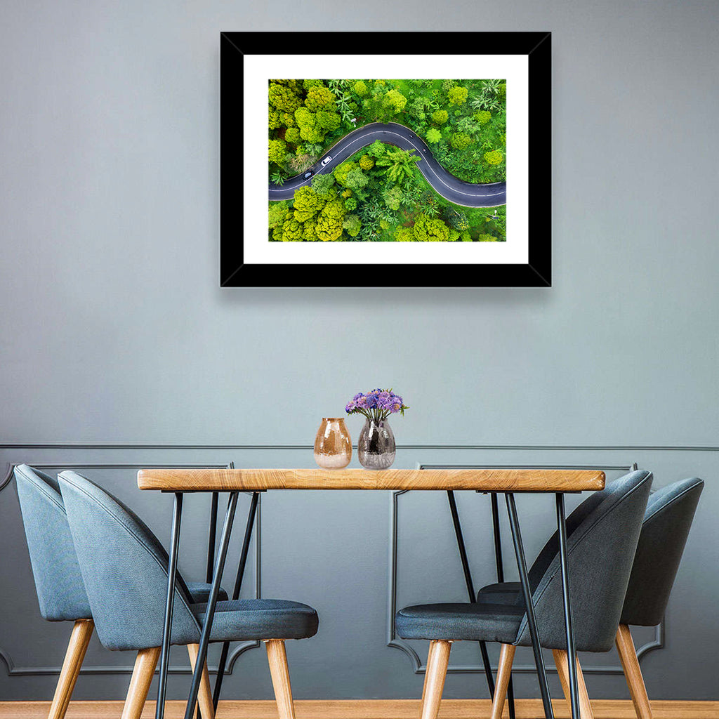 Winding Tropical Forest Road Wall Art