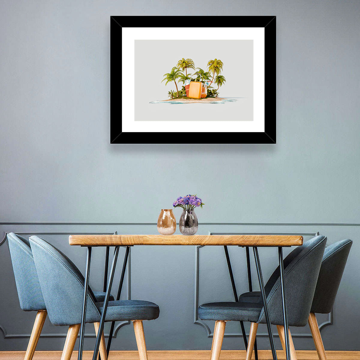 Tropical Island Vacation Illustration Wall Art