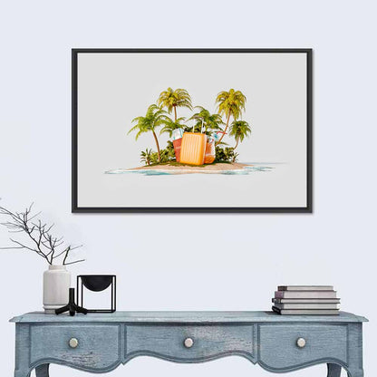 Tropical Island Vacation Illustration Wall Art