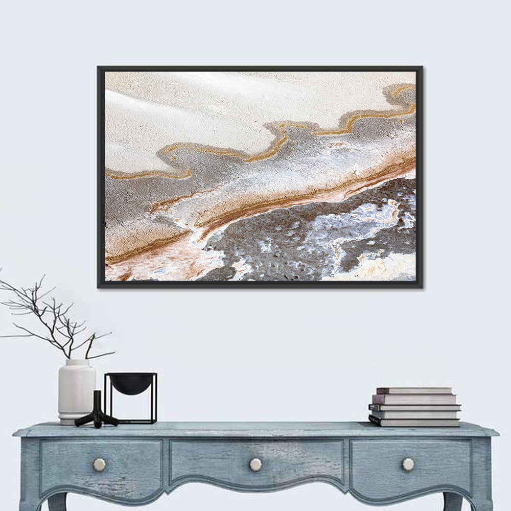 Lake Eyre Salt Flats Wall Art in a room, landscape