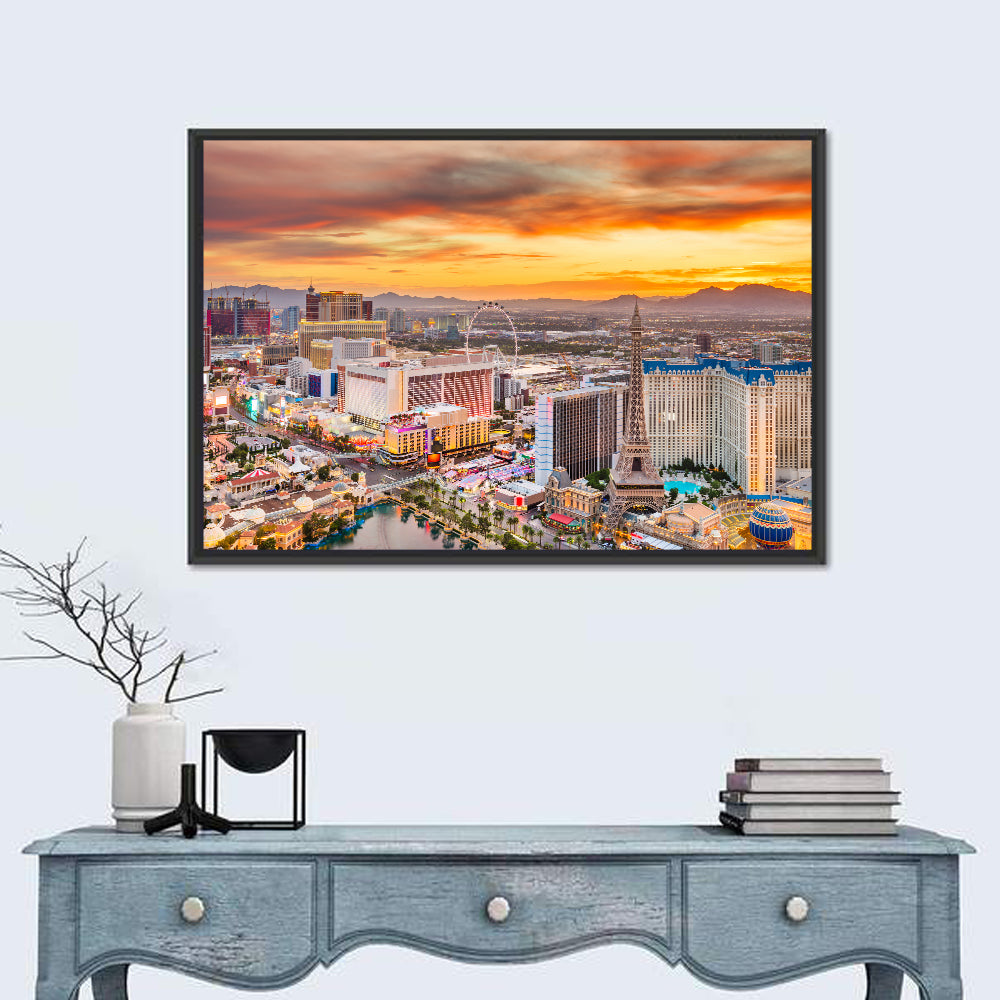 Las Vegas Strip Sunset Cityscape Wall Art