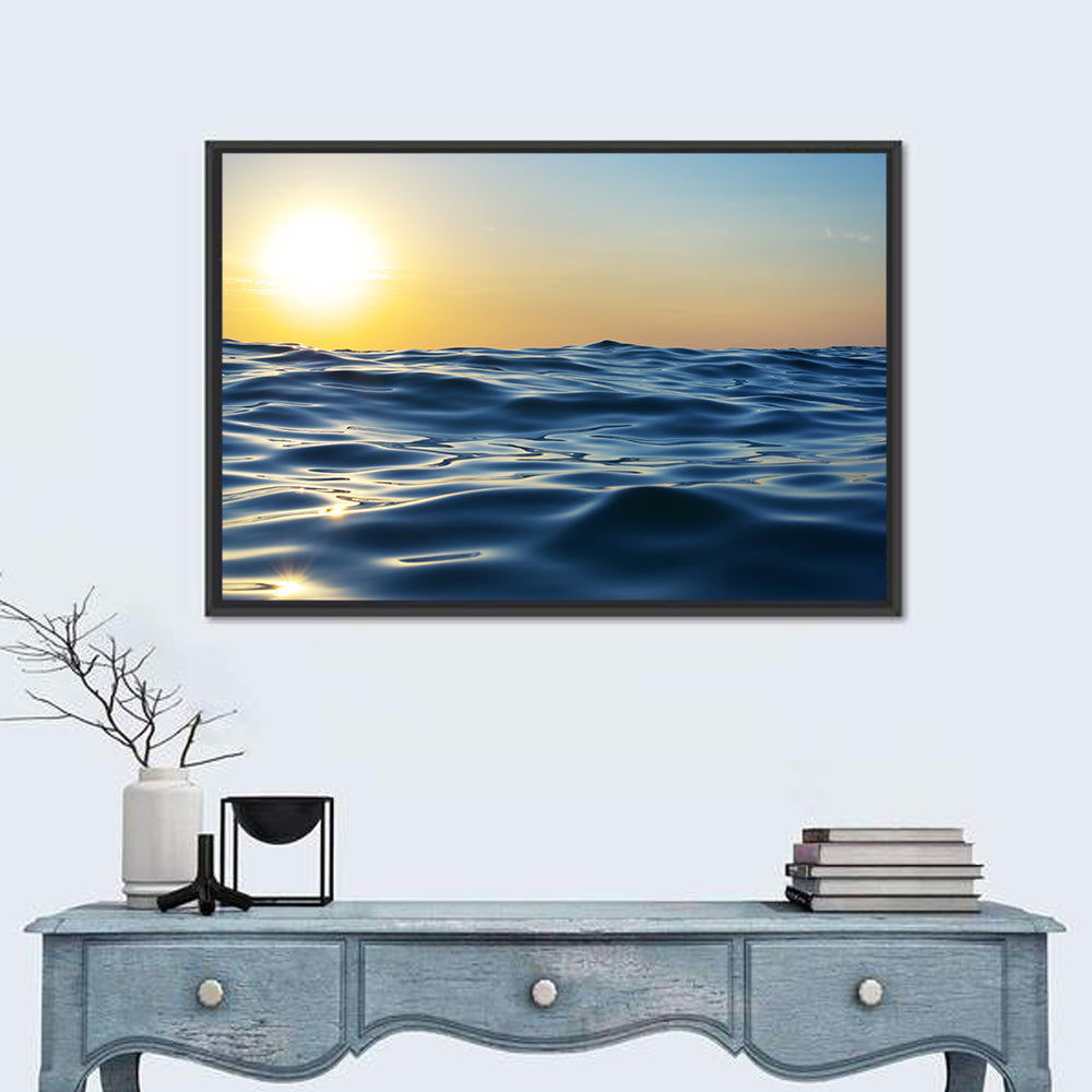Sunset Over Calm Waves Wall Art