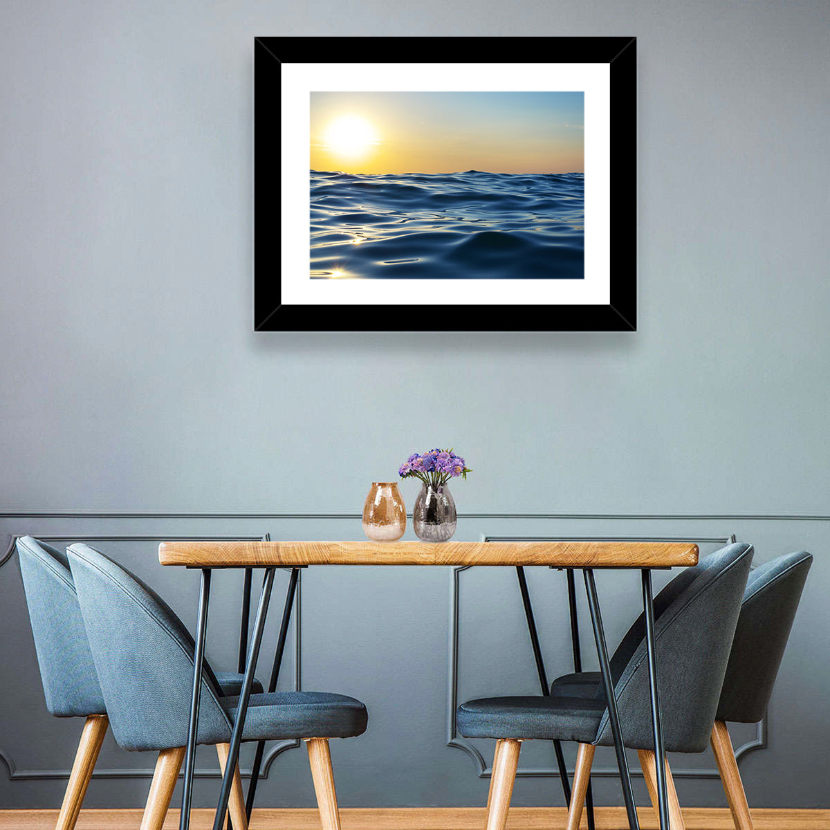 Sunset Over Calm Waves Wall Art