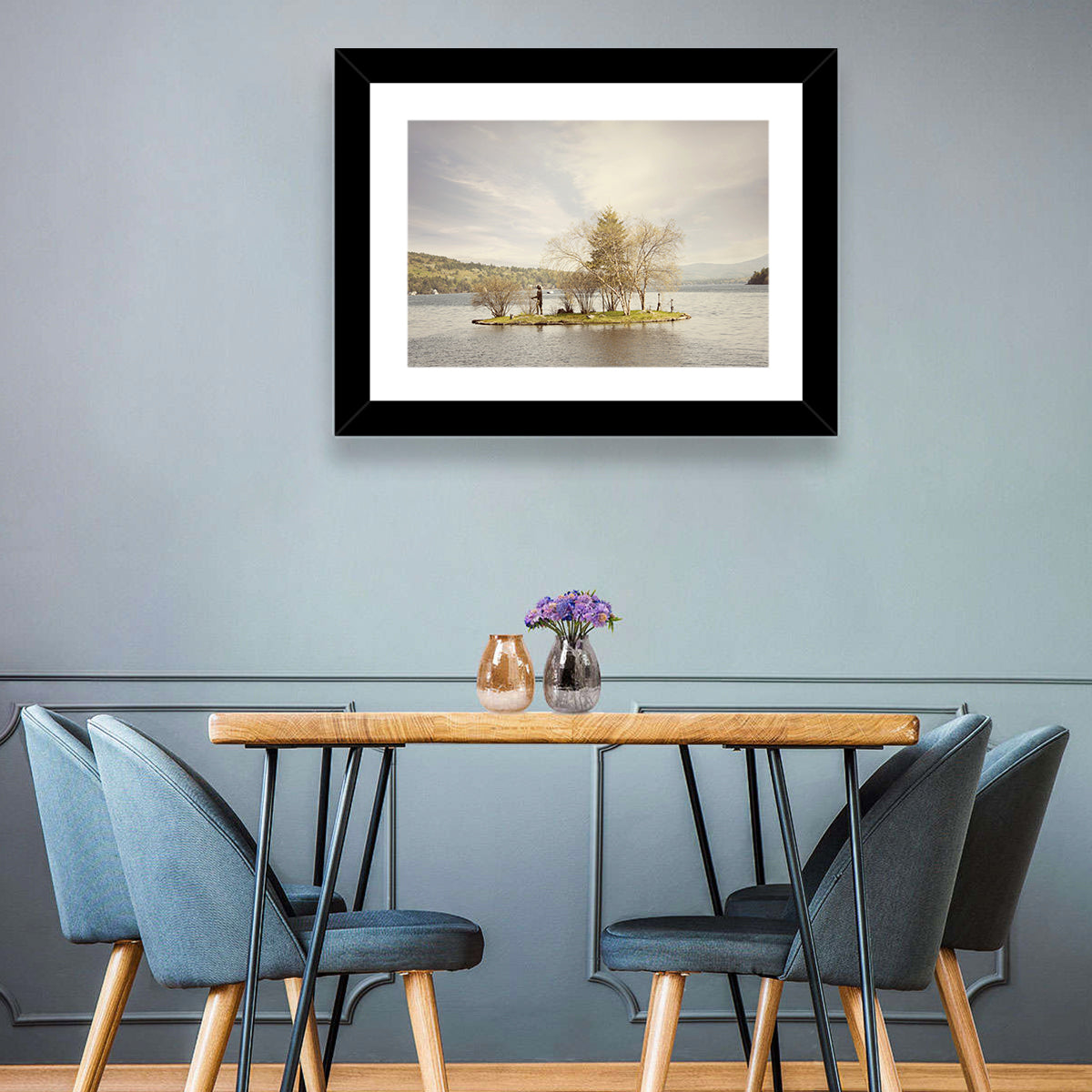 Lake Winnipesaukee Wall Art in a room, landscape
