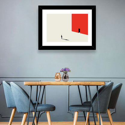 Solitary Figure with Red Door Wall Art