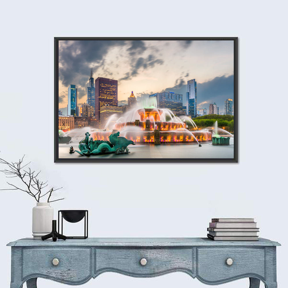 Buckingham Fountain and Chicago Skyline Wall Art