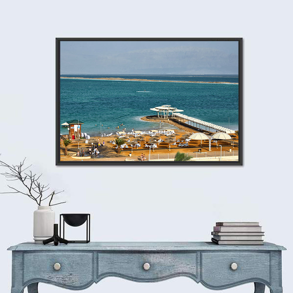 Dead Sea Boardwalk Wall Art in a room, landscape