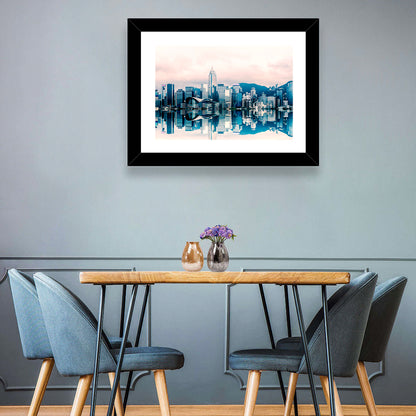 Victoria Harbour Sketch at Dusk Wall Art