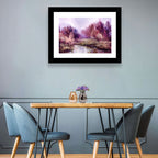 Lavender Autumn Forest Watercolor Wall Art