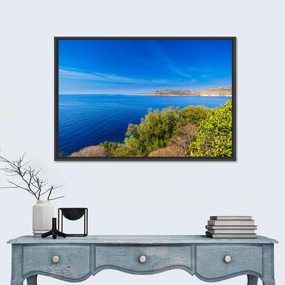 Sunlit Albanian Coastline Wall Art