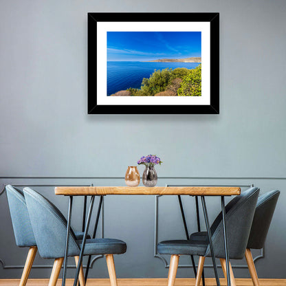 Sunlit Albanian Coastline Wall Art