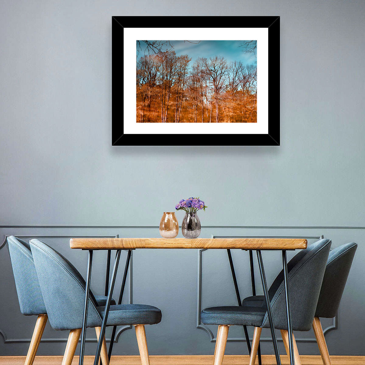 Autumn Reflection Wall Art in a room, landscape