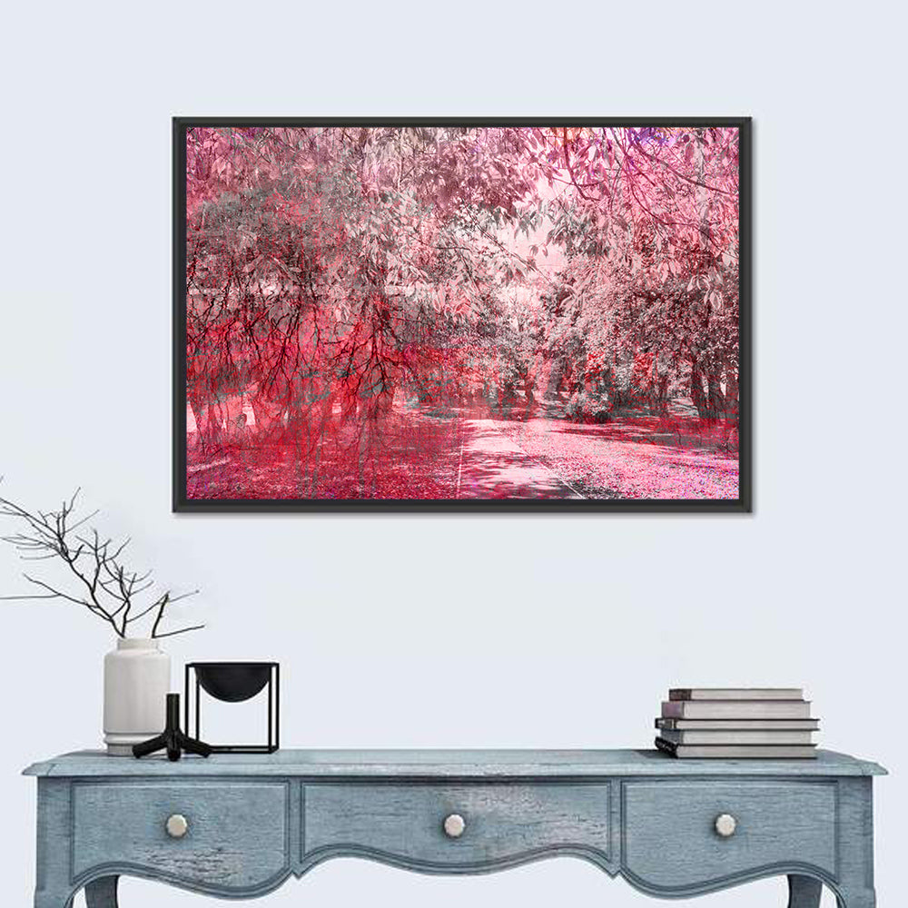 Pink Autumn Pathway Wall Art
