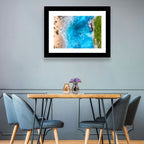Aerial Turquoise Beach Cliffs Wall Art
