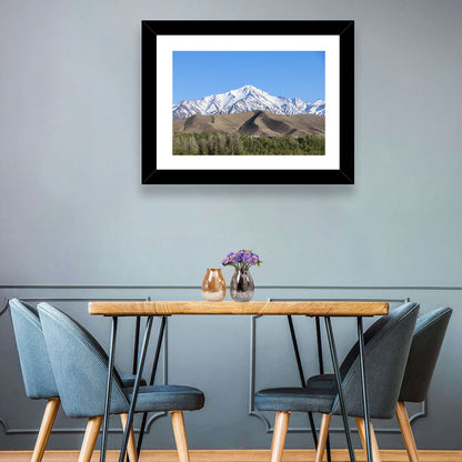 Afghan Snow-capped Peaks Above Forested Foothills Wall Art