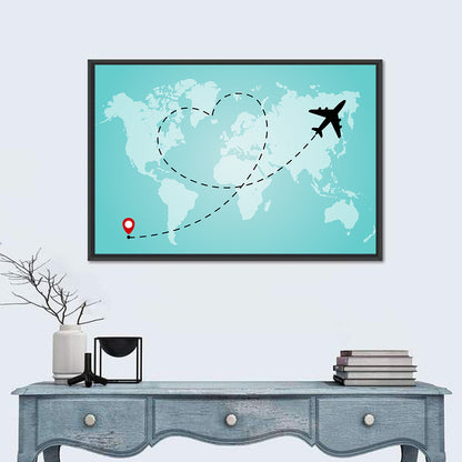 Heart Flight Map Wall Art