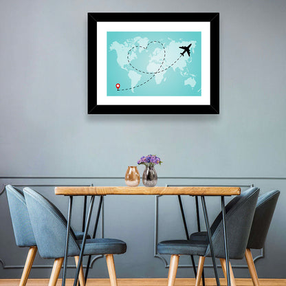 Heart Flight Map Wall Art