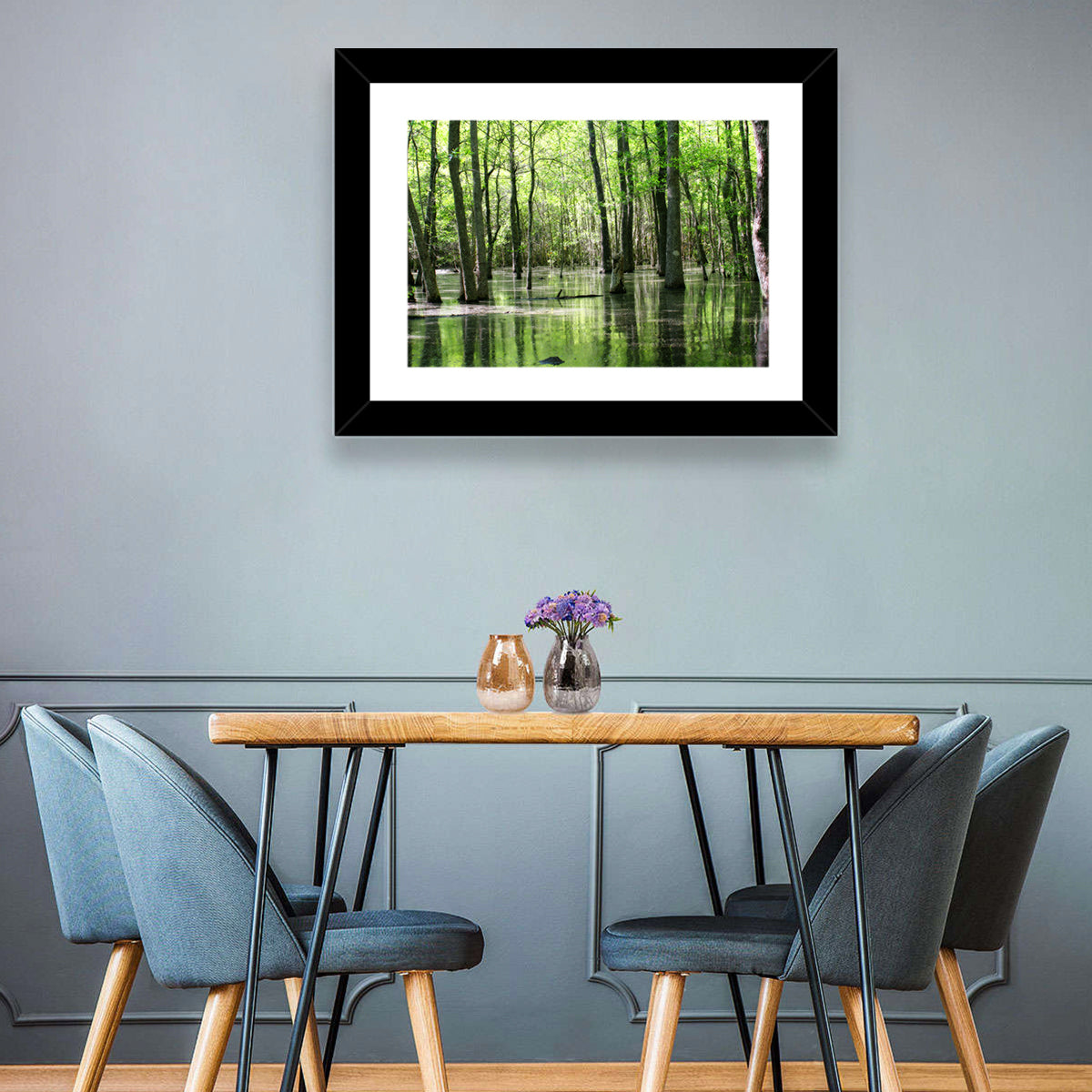 Sunlit Swamp Forest Wall Art