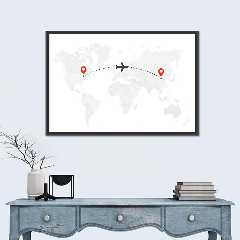 Air Travel World Map Wall Art