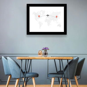 Air Travel World Map Wall Art