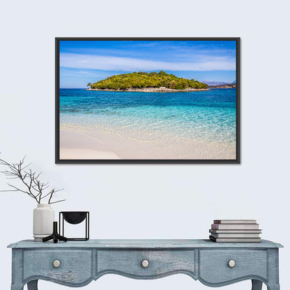 Butrint Turquoise Island Beach Wall Art