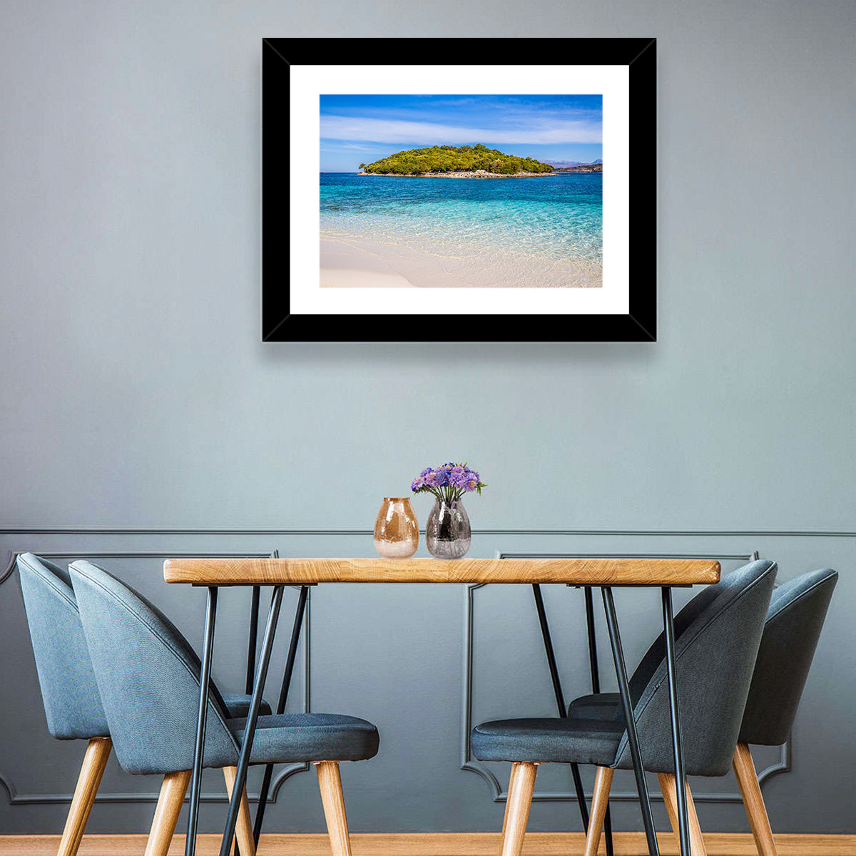 Butrint Turquoise Island Beach Wall Art