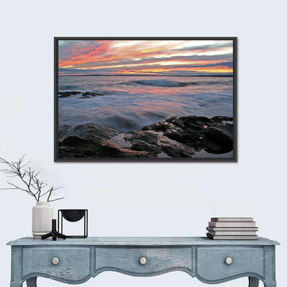 Rocky Coast Sunset Wall Art
