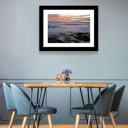 Rocky Coast Sunset Wall Art