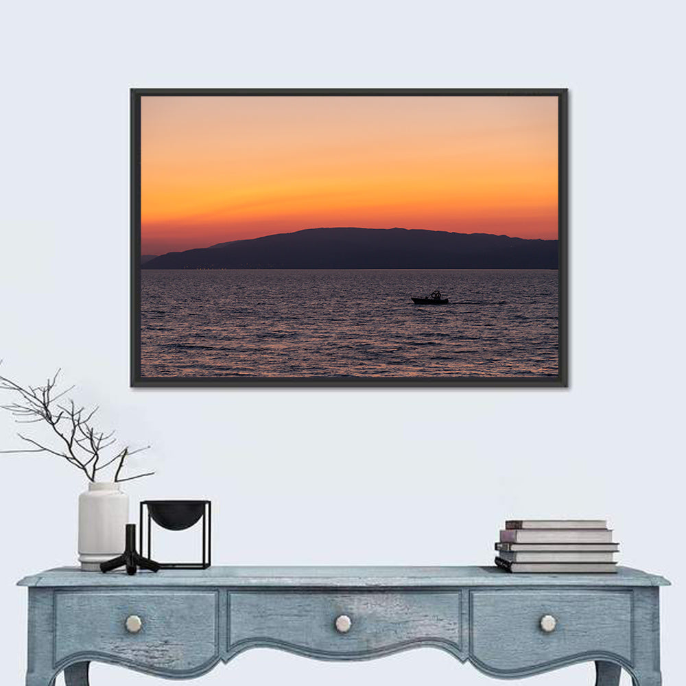 Lake Iznik Boat at Dusk Wall Art