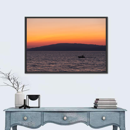 Lake Iznik Boat at Dusk Wall Art