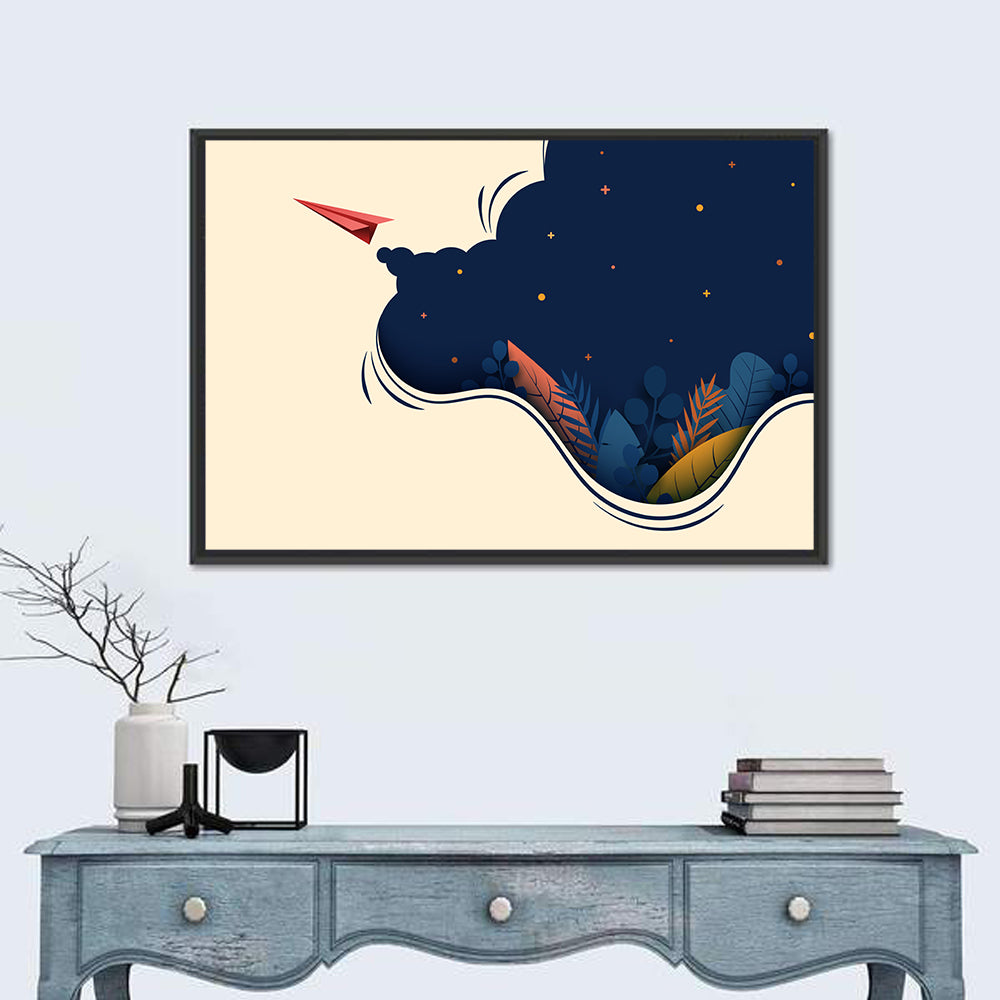 Paper Airplane in Flight Wall Art