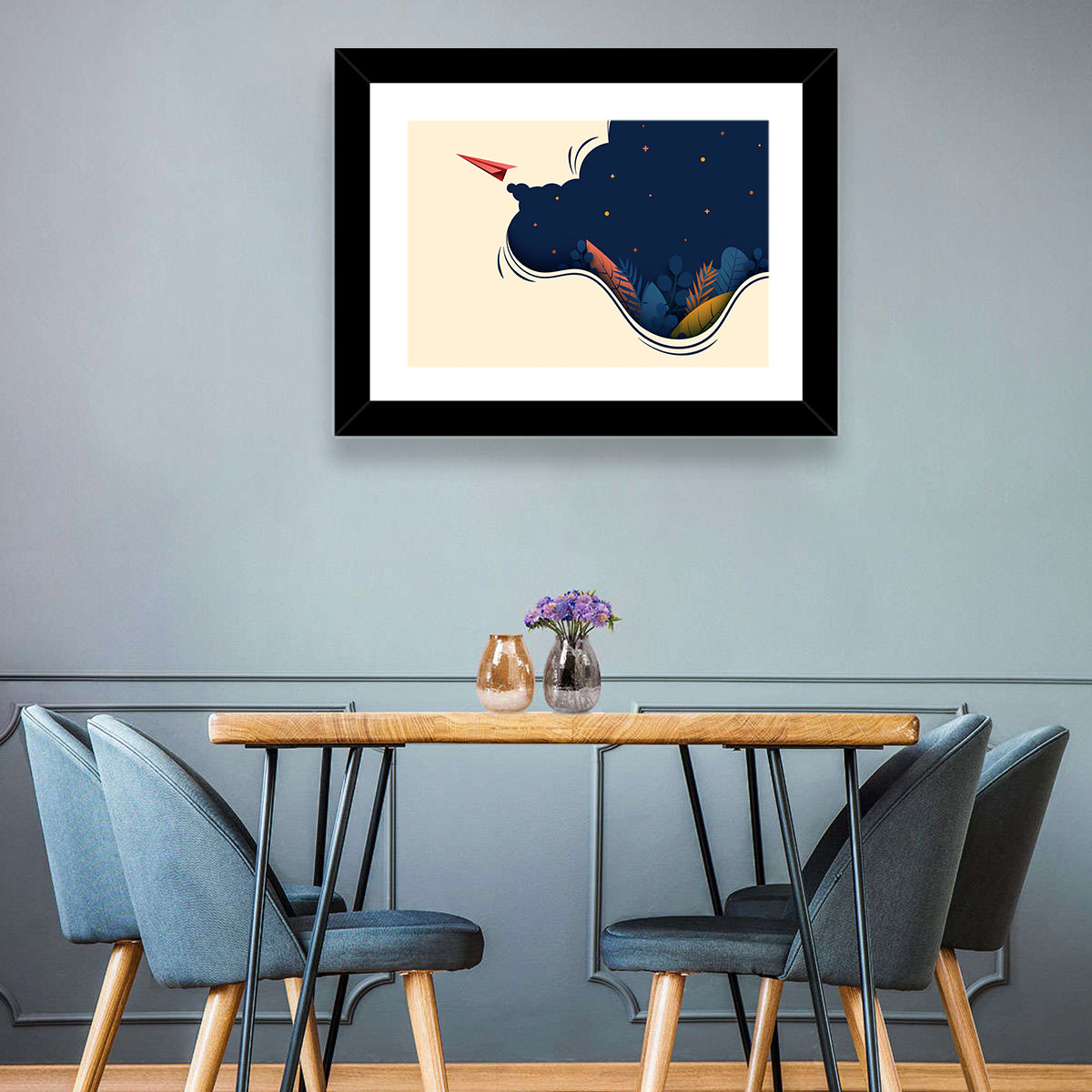 Paper Airplane in Flight Wall Art