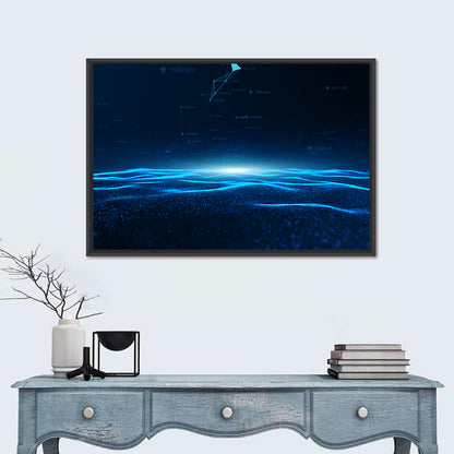 Digital Data Waves Wall Art