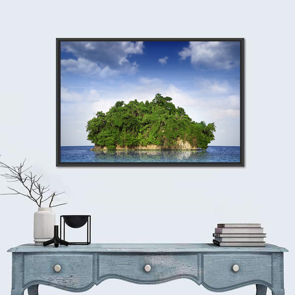 Tranquil Tropical Island Reflection Wall Art