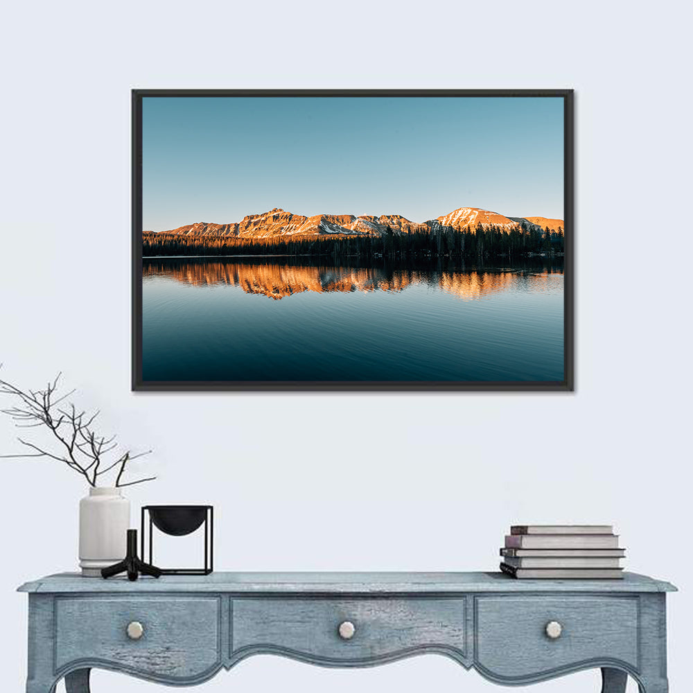 Mirror Lake Reflection, Uinta Mountains Wall Art in a room, landscape