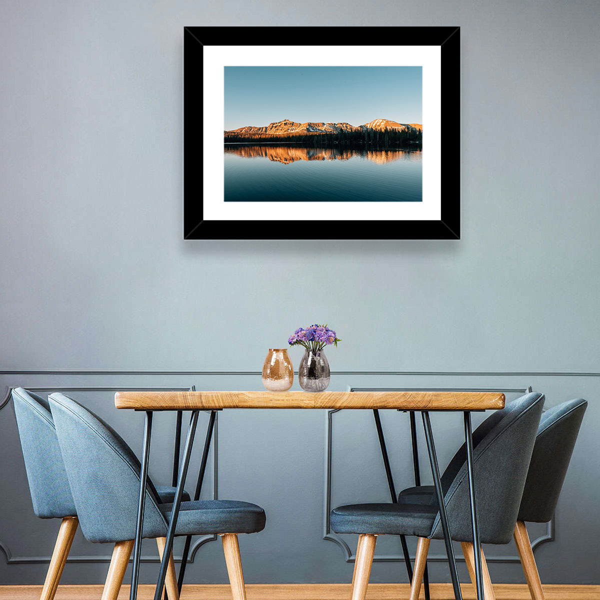 Mirror Lake Reflection, Uinta Mountains Wall Art in a room, landscape